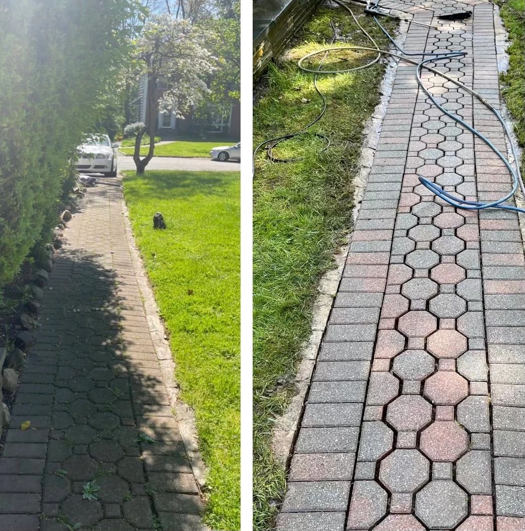 F&T crew power washing in action